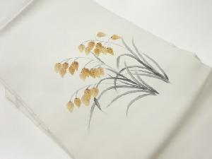 塩瀬手描きコバンソウ模様名古屋帯